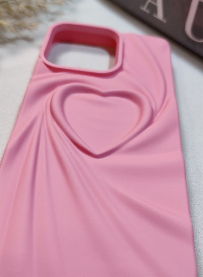 Silicone Case Compatible With Iphone 15 Pro Max, Shockproof And Scratch-Resistant Silicone Case With A Beautiful 3D Heart Design, For Iphone 15 Pro Max - Pink - Image 5